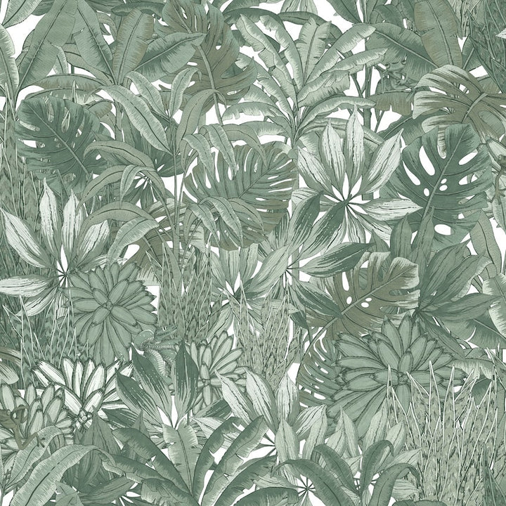 Muriva Lush Forest Green Metallic Wallpaper
