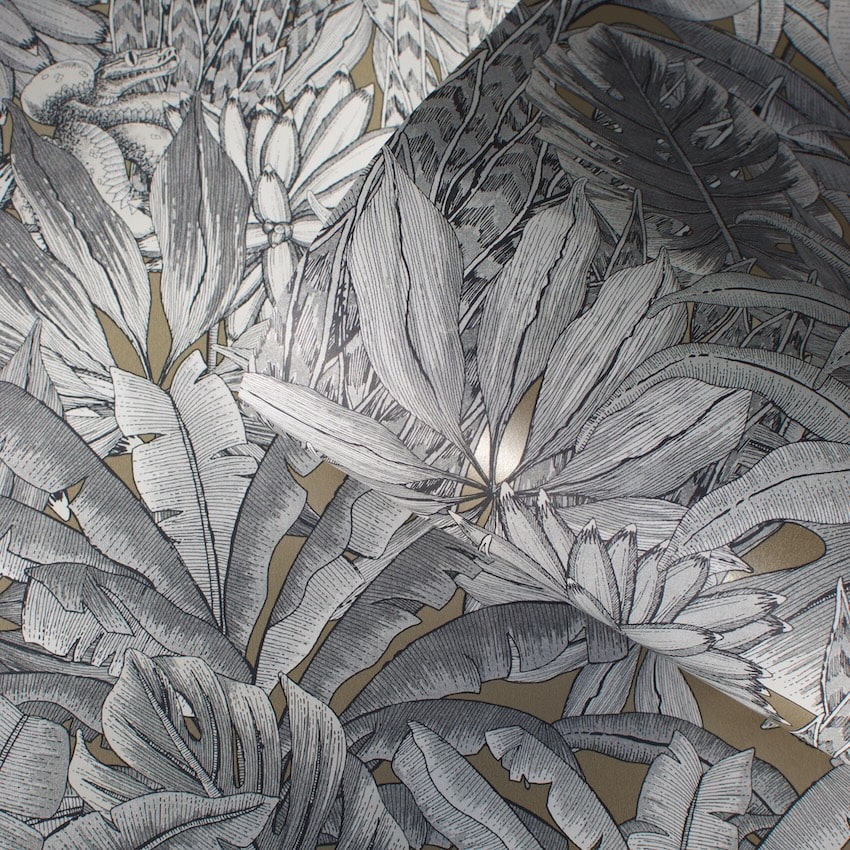 Muriva Lush Forest Gold Metallic Wallpaper