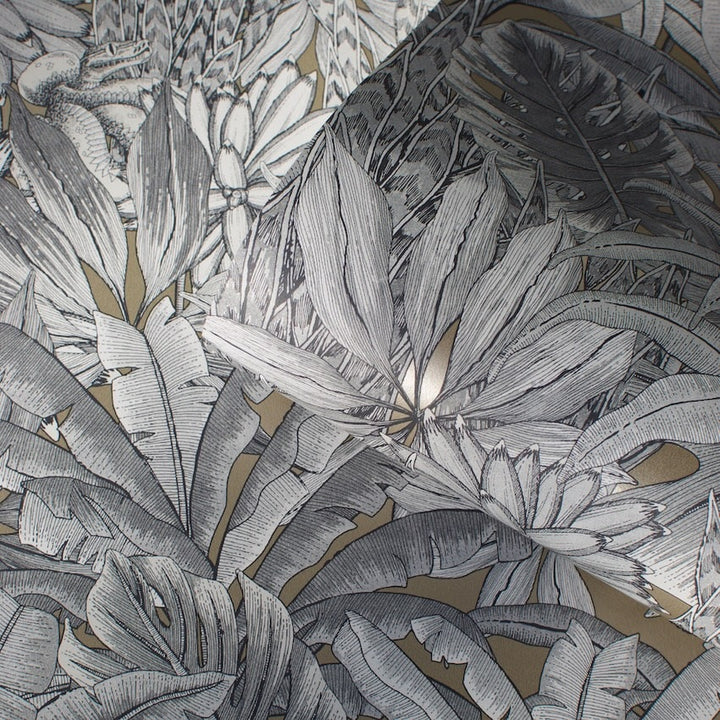 Muriva Lush Forest Gold Metallic Wallpaper