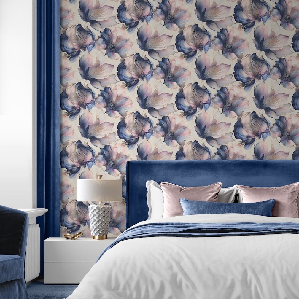 Muriva Elysian Floral  Multi/Gold Metallic Wallpaper