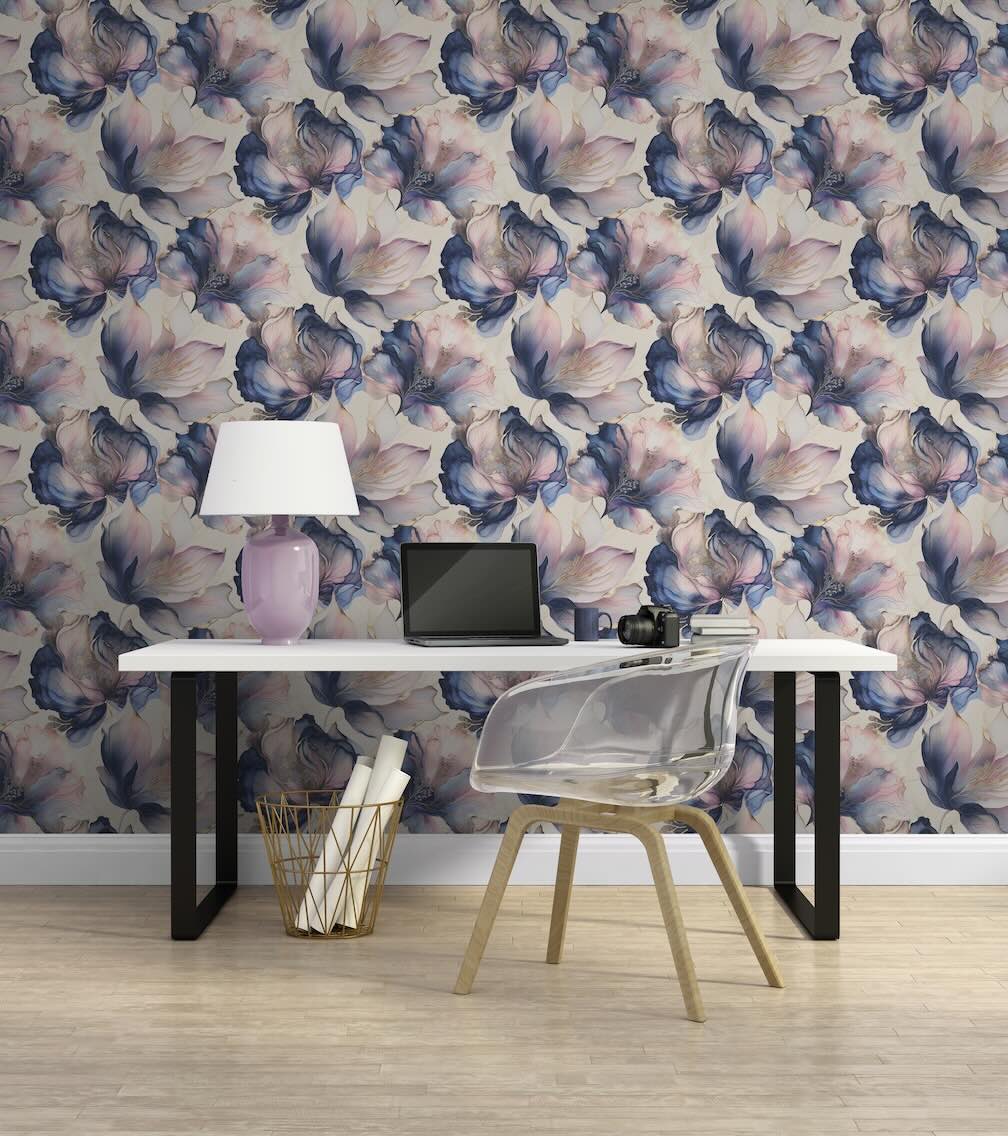 Muriva Elysian Floral  Multi/Gold Metallic Wallpaper