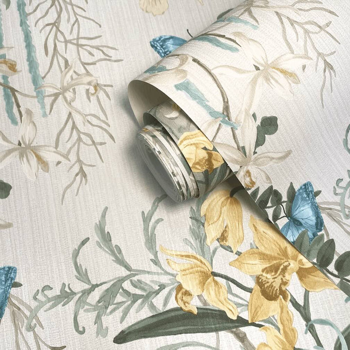 Belgravia Suki Green and Yellow Wallpaper