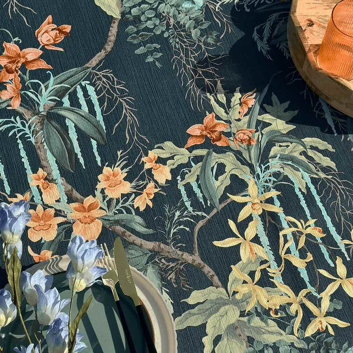 Belgravia Suki Dark Green and Blue Wallpaper