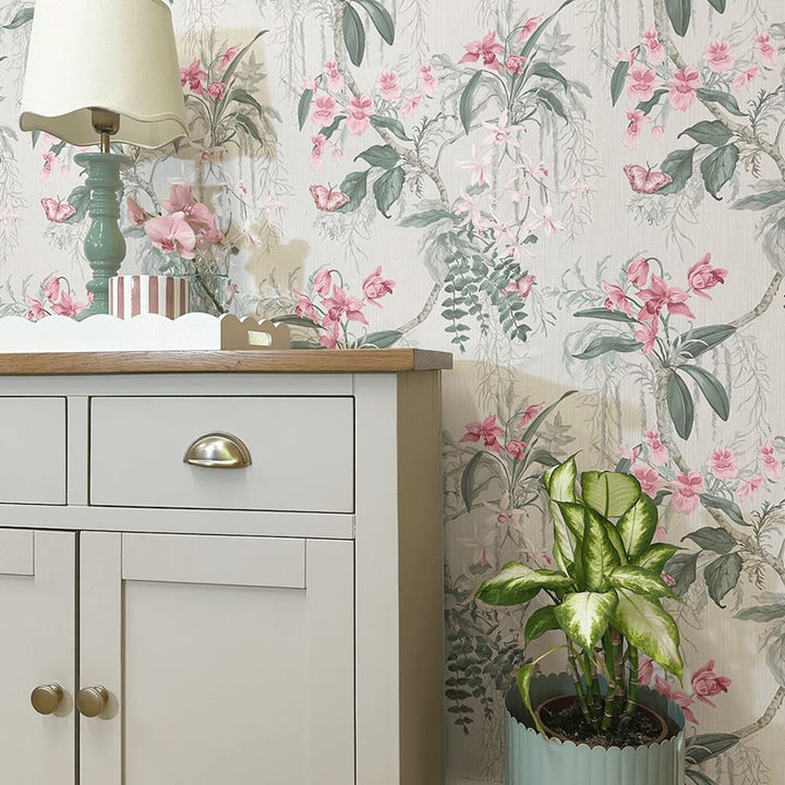 Belgravia Suki Pink and Green Wallpaper