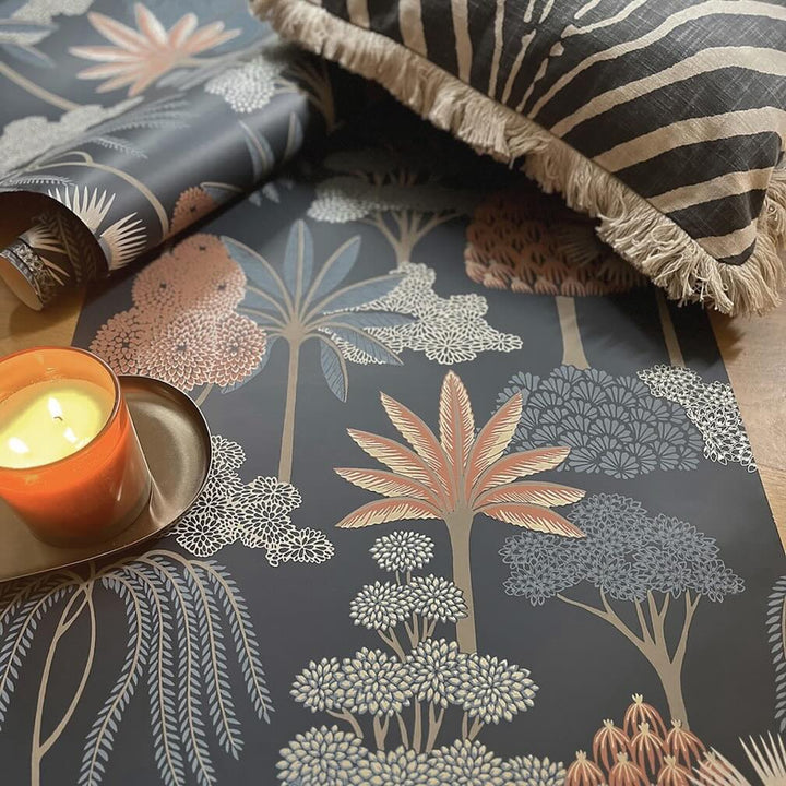Belgravia Akiko Floral Blue Wallpaper