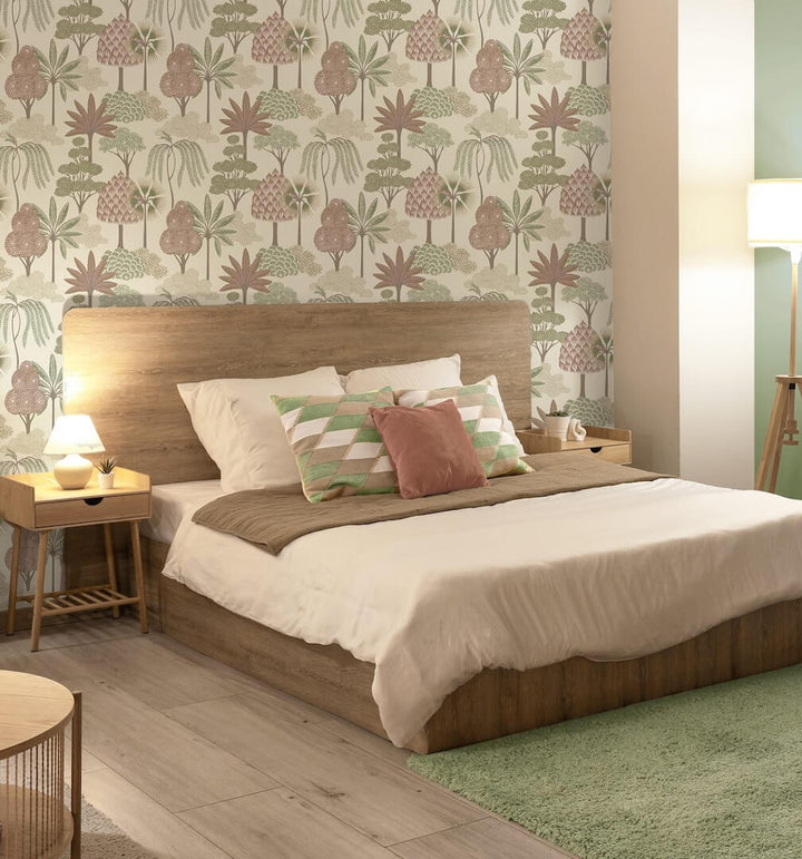 Belgravia Akiko Floral Pink / Green Wallpaper