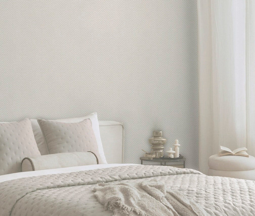 Belgravia Herringbone Ivory Wallpaper