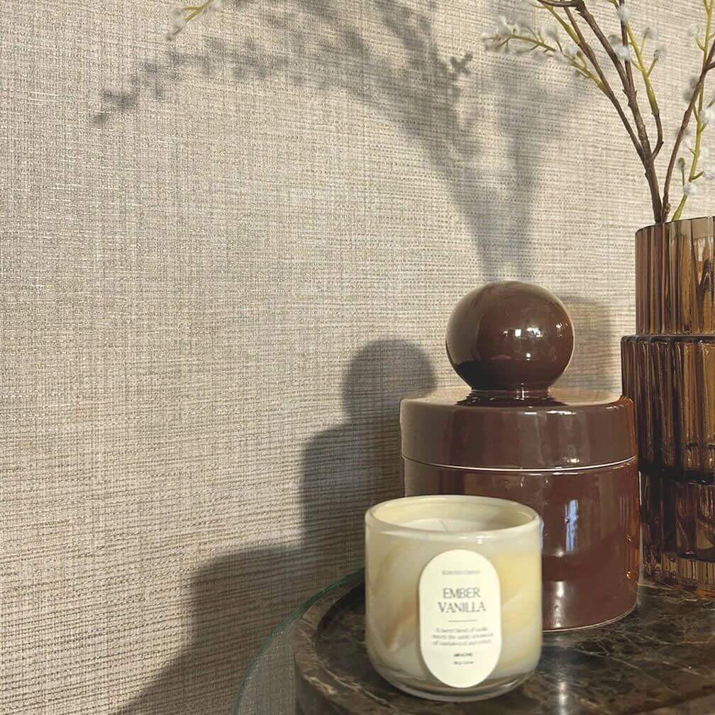Belgravia Grasscloth Texture Beige Wallpaper