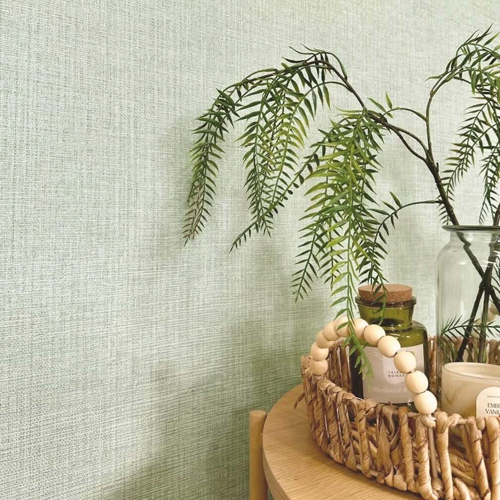 Belgravia Grasscloth Texture Sage Wallpaper