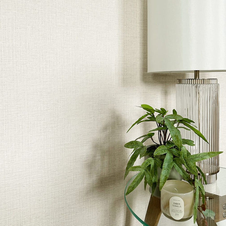 Belgravia Grasscloth Textured Cream Wallpaper