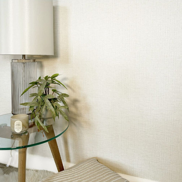 Belgravia Grasscloth Textured Cream Wallpaper