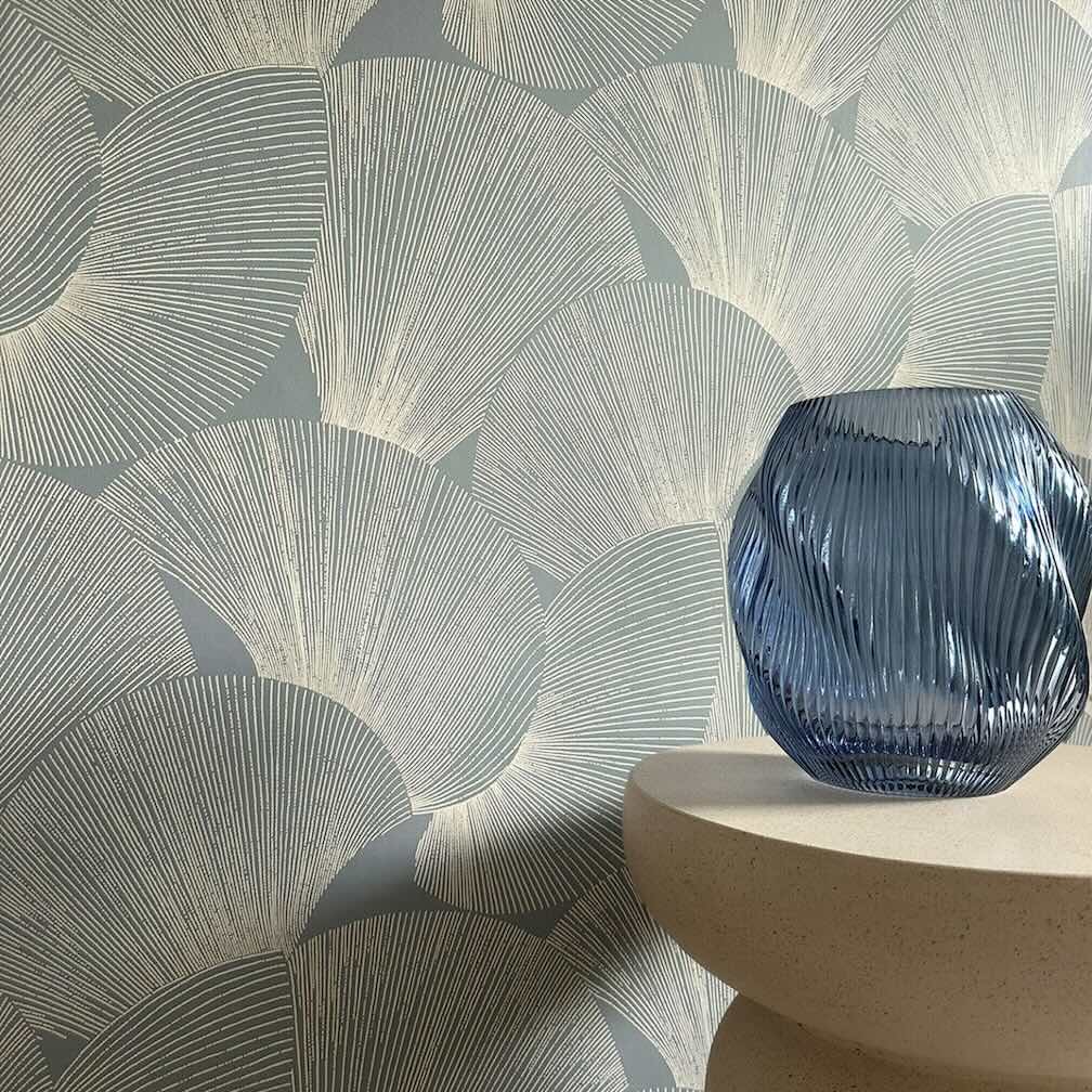 Belgravia Sirena Shell Blue Wallpaper