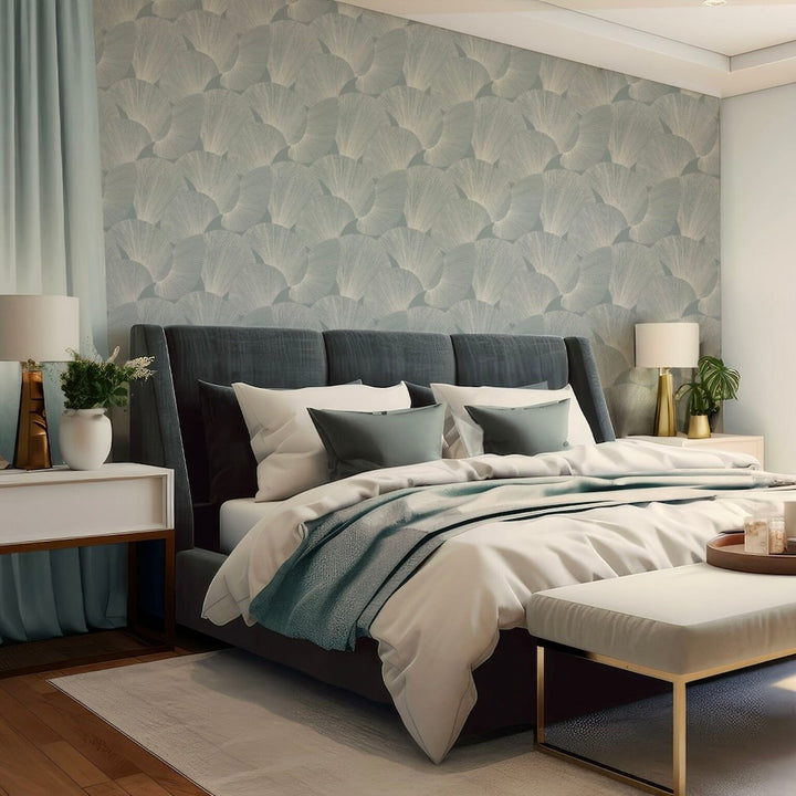 Belgravia Sirena Shell Blue Wallpaper
