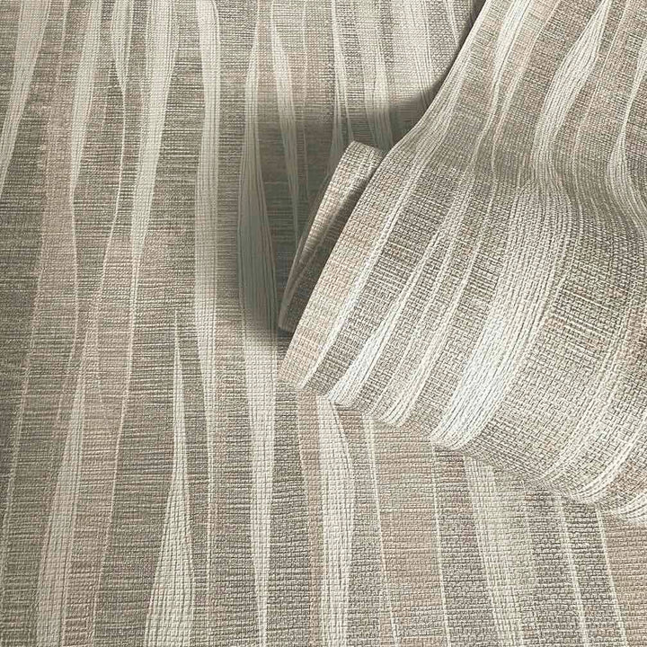 Belgravia Fabiano Beige Vertical Fabric Wallpaper