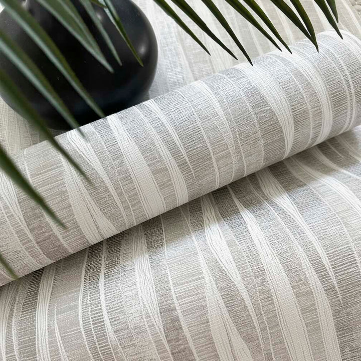 Belgravia Fabiano Ivory Vertical Fabric Wallpaper