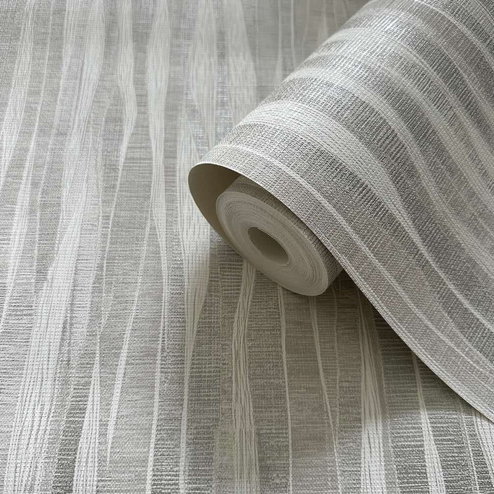 Belgravia Fabiano Ivory Vertical Fabric Wallpaper