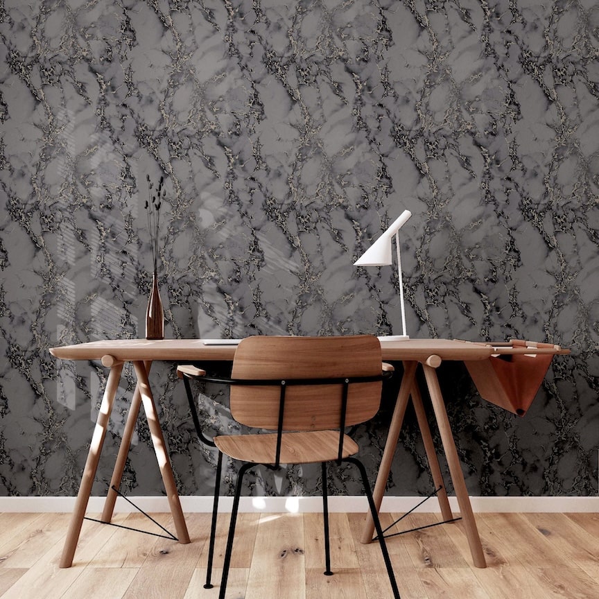 Arthouse Carrara Marble Charcoal Wallpaper