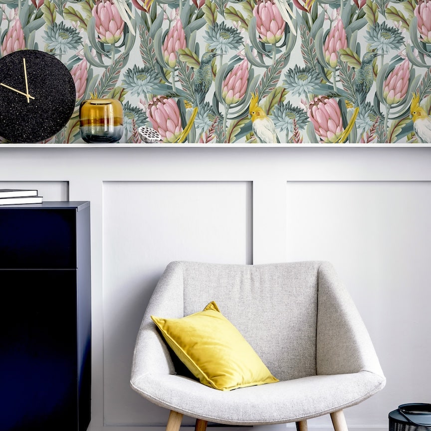 Arthouse Rainforest Escape Green Pink Wallpaper