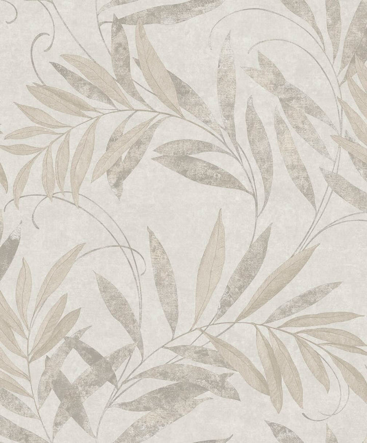 Arthouse Luxury Leaf Soft Silver Wallpaper
