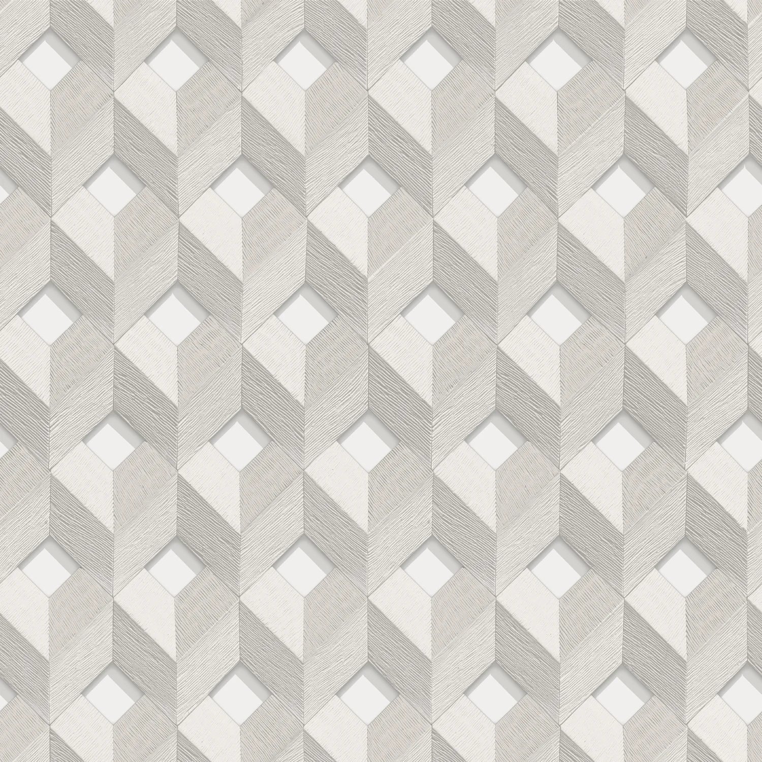 - 3D Stitched Cube Silver Wallpaper - DE120131 - Decor Warehouse