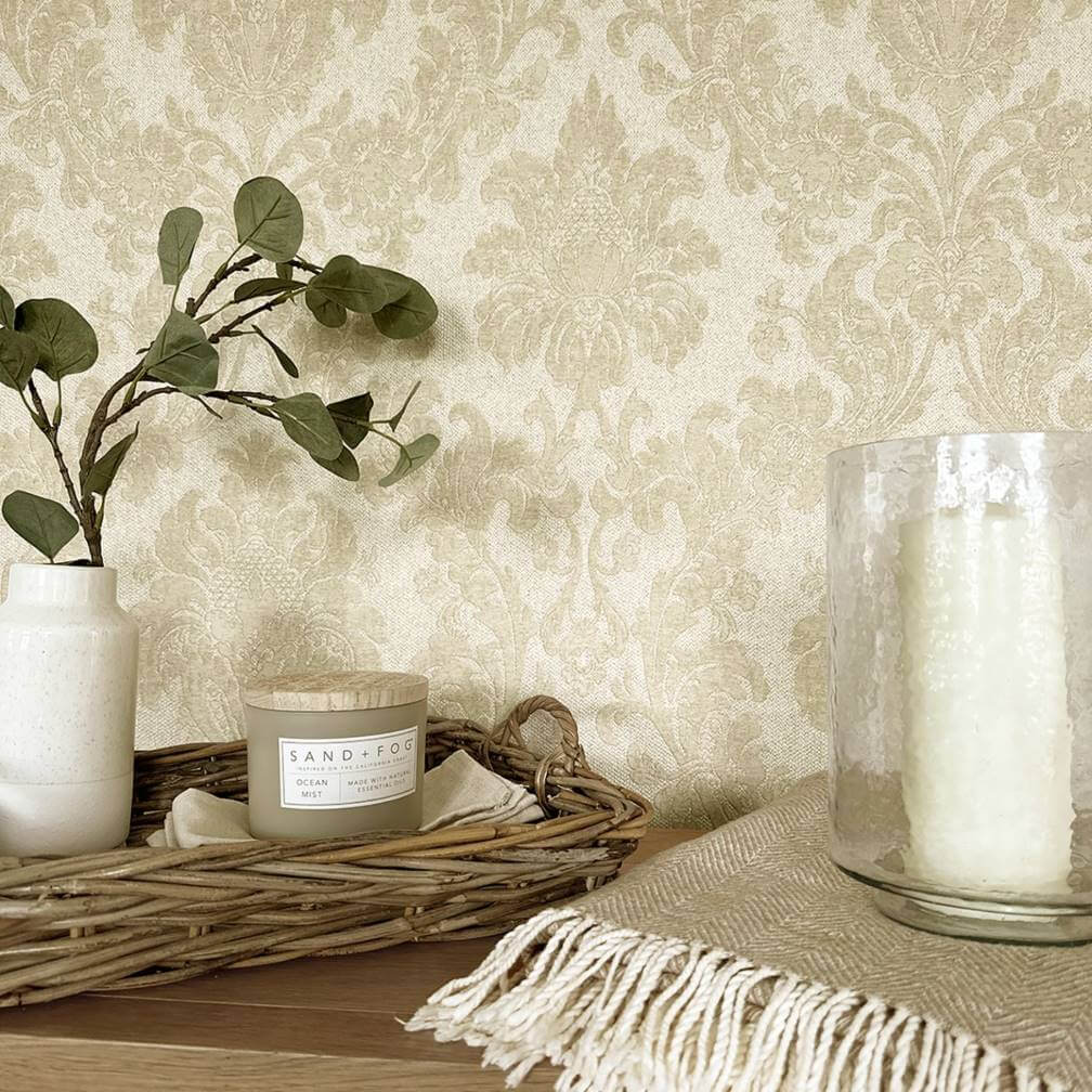 Belgravia Ciara Damask Cream Wallpaper