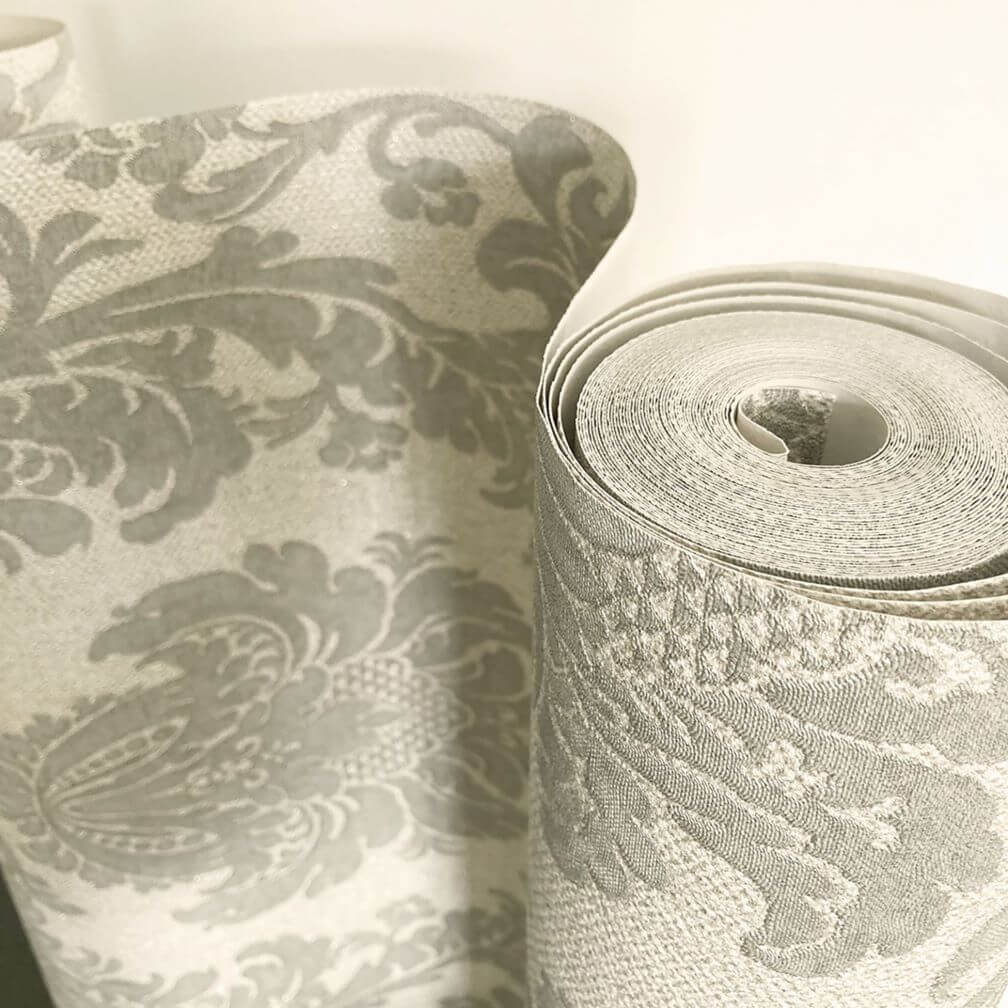 Belgravia Ciara Damask Soft Silver Wallpaper