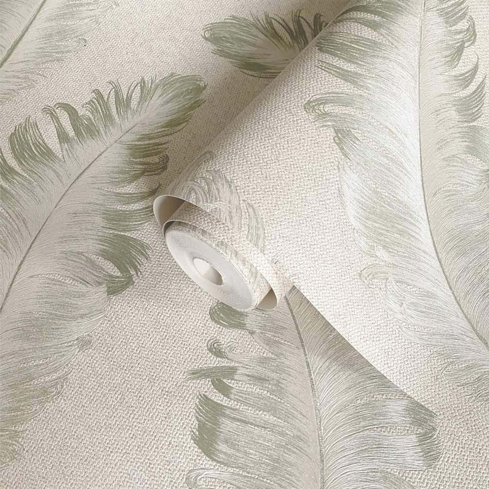 Belgravia Ciara Feather Sage Wallpaper