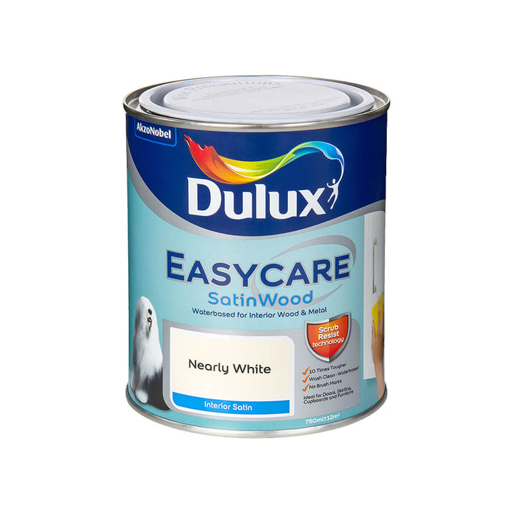 Dulux Easycare Satinwood Nearly White Wood & Metal Paint 750ml