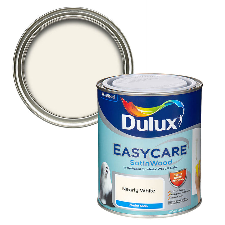 Dulux Easycare Satinwood Nearly White Wood & Metal Paint 750ml