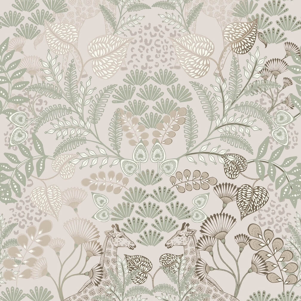 Superfresco Easy Jungle Day Beige Metallic Wallpaper