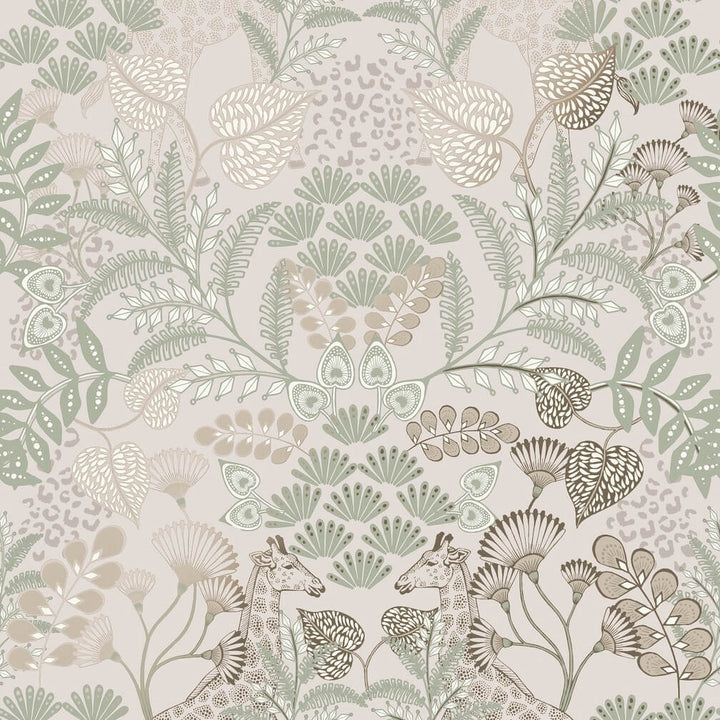 Superfresco Easy Jungle Day Beige Metallic Wallpaper