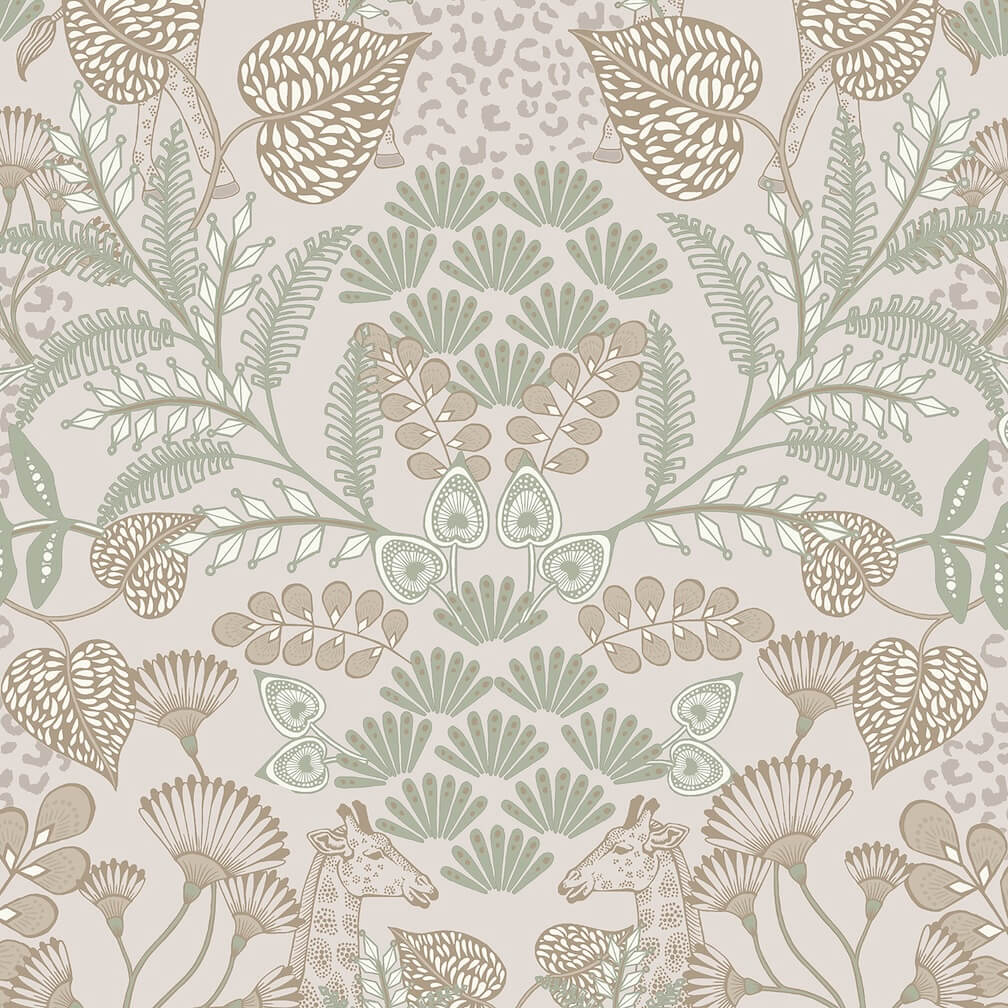 Superfresco Easy Jungle Day Beige Metallic Wallpaper