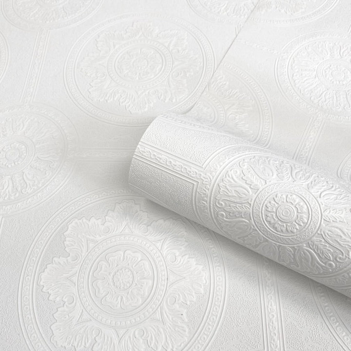 Belgravia Windsor White Paintable Wallpaper