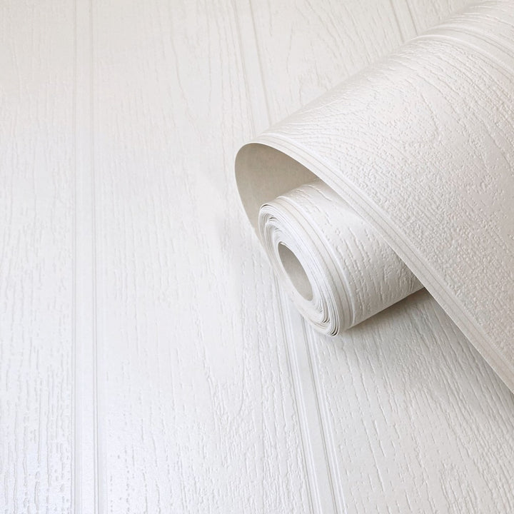 Belgravia Beaded Wood White Paintable Wallpaper