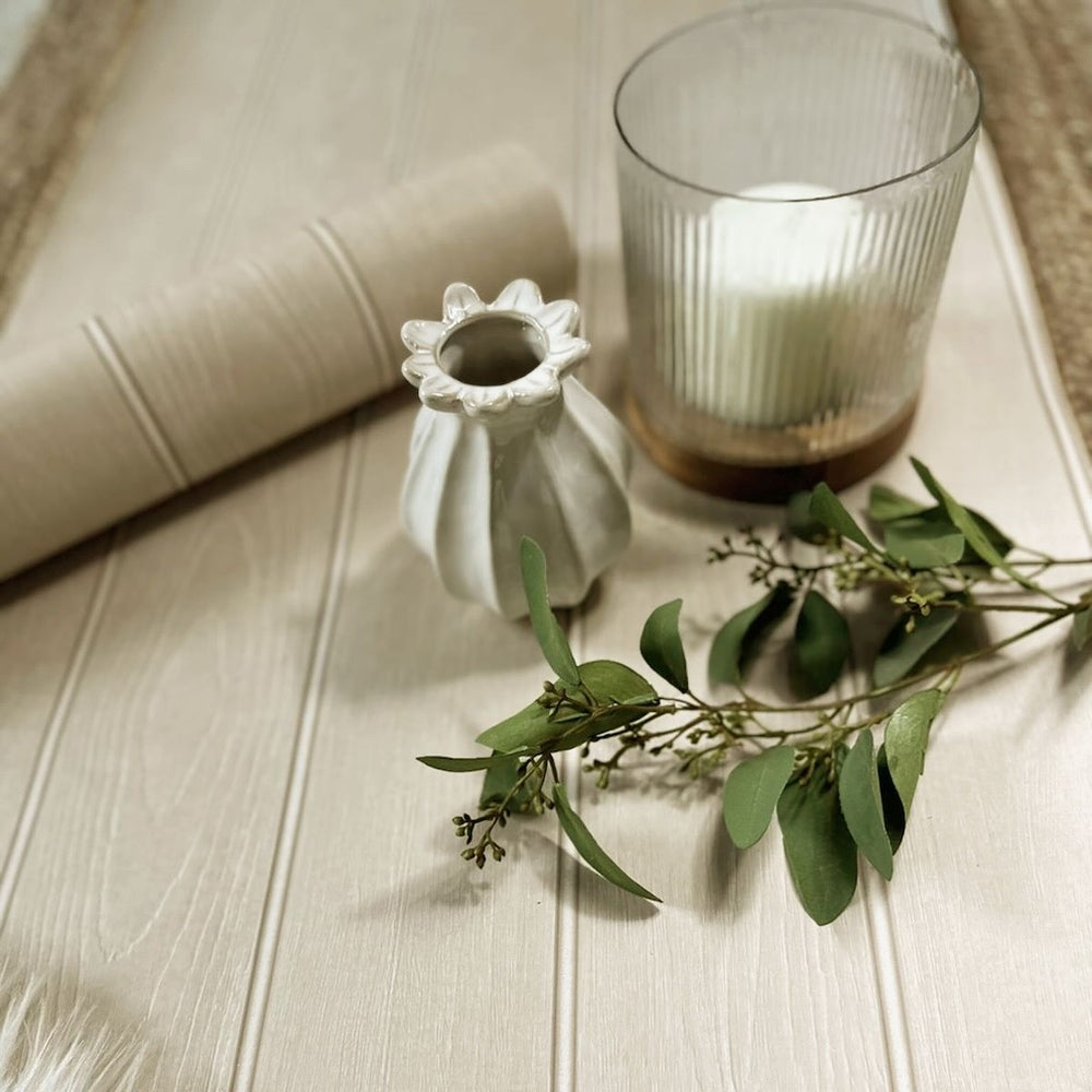 Belgravia Beaded Wood Beige Wallpaper Roll