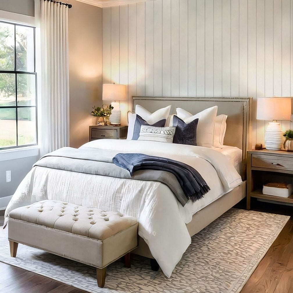 Belgravia Beaded Wood White Wallpaper