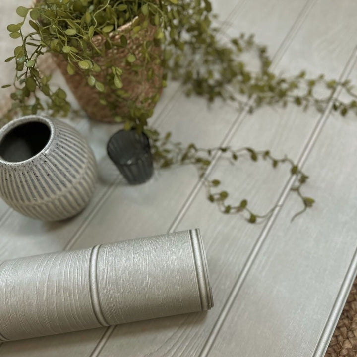 Belgravia Beaded Wood Grey Wallpaper