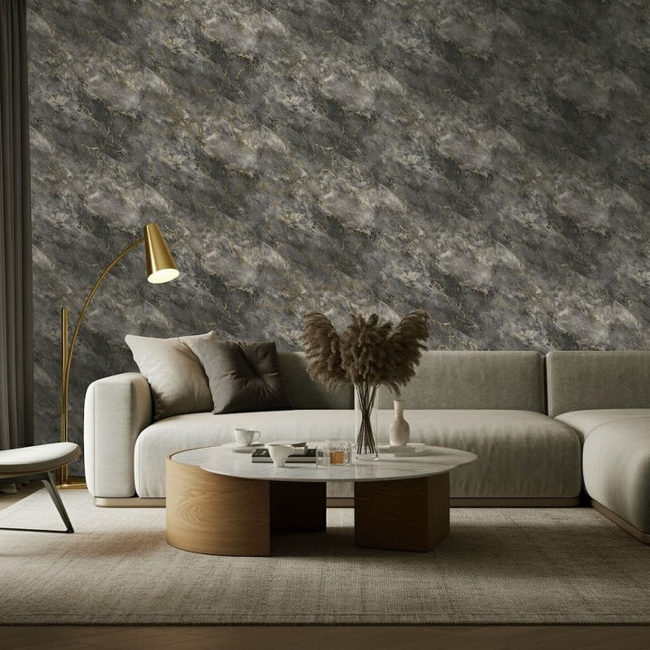 Belgraiva Marble Black & Gold Wallpaper