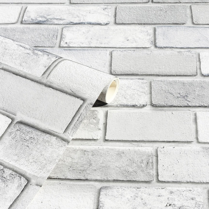 Arthouse Diamond Brick Silver Wallpaper