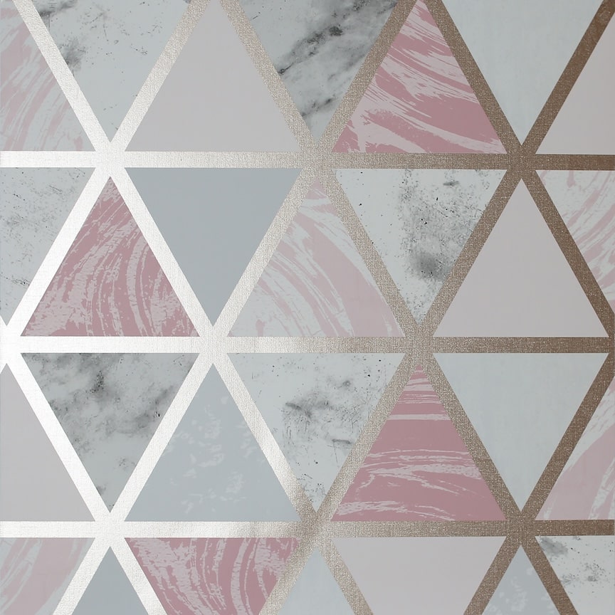 Arthouse Marble Geo Pink Multi Wallpaper