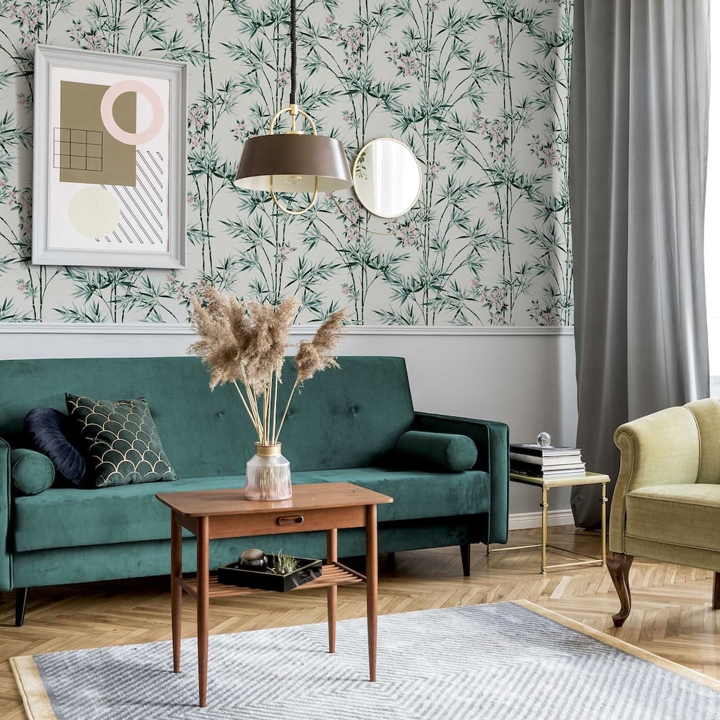 Arthouse Bamboo & Blossom White Wallpaper