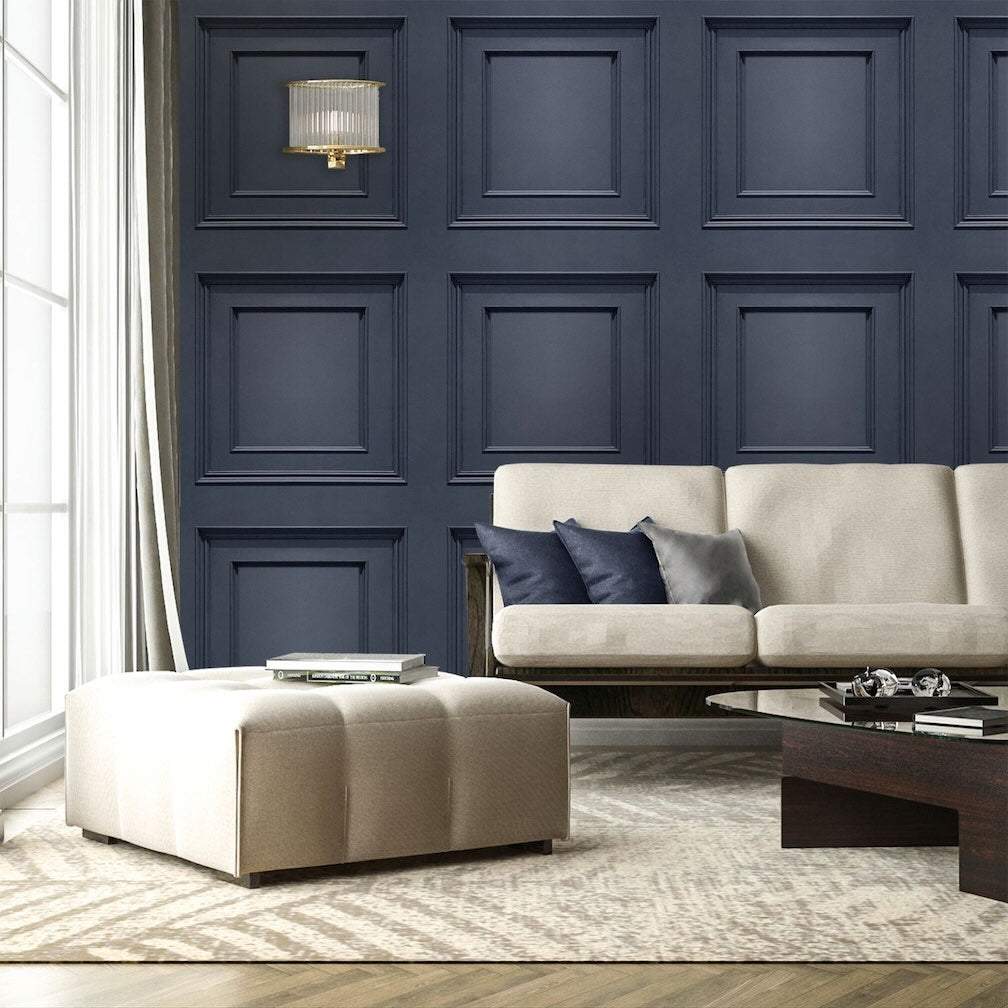 Belgravia Amara Panel Dark Blue Wallpaper