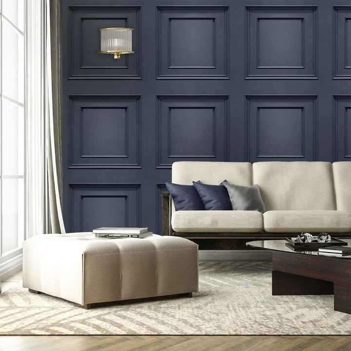 Belgravia Amara Panel Dark Blue Wallpaper