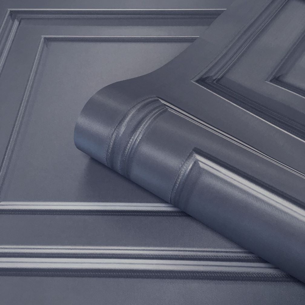Belgravia Amara Panel Dark Blue Wallpaper