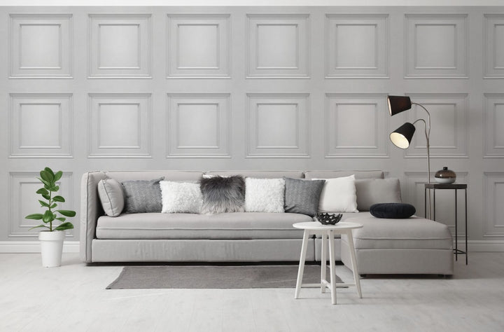 Belgravia Amara Panel Soft Silver Wallpaper