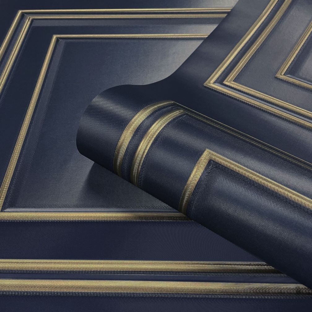 Belgravia Amara Panel Navy & Gold Wallpaper