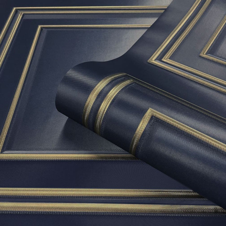 Belgravia Amara Panel Navy & Gold Wallpaper