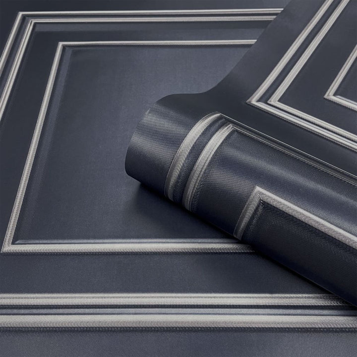 Belgravia Amara Panel Navy & Silver Wallpaper