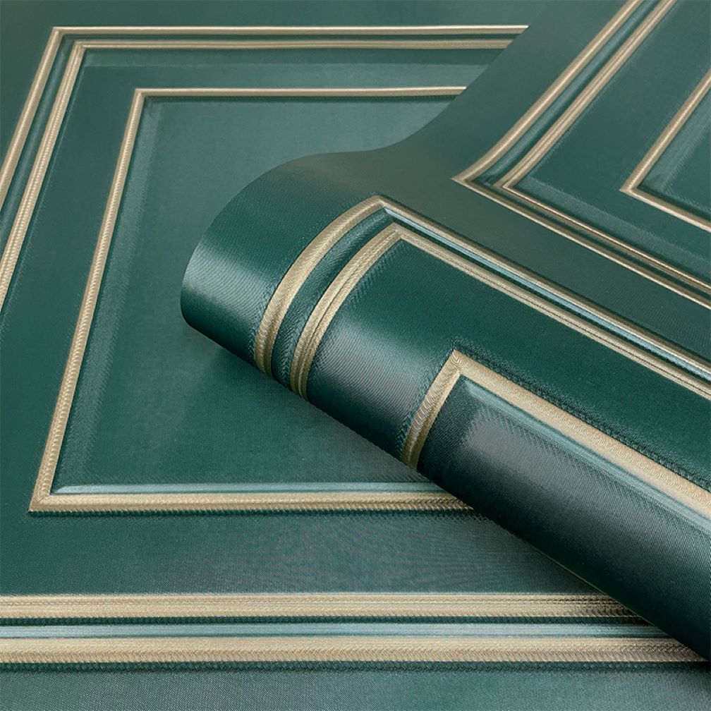 Belgravia Amara Panel Deep Green & Gold Wallpaper