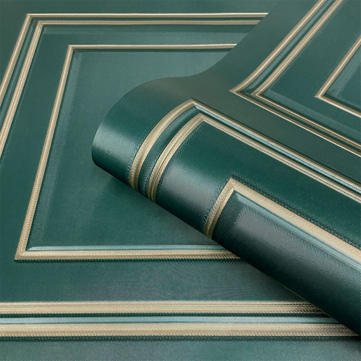 Belgravia Amara Panel Deep Green & Gold Wallpaper